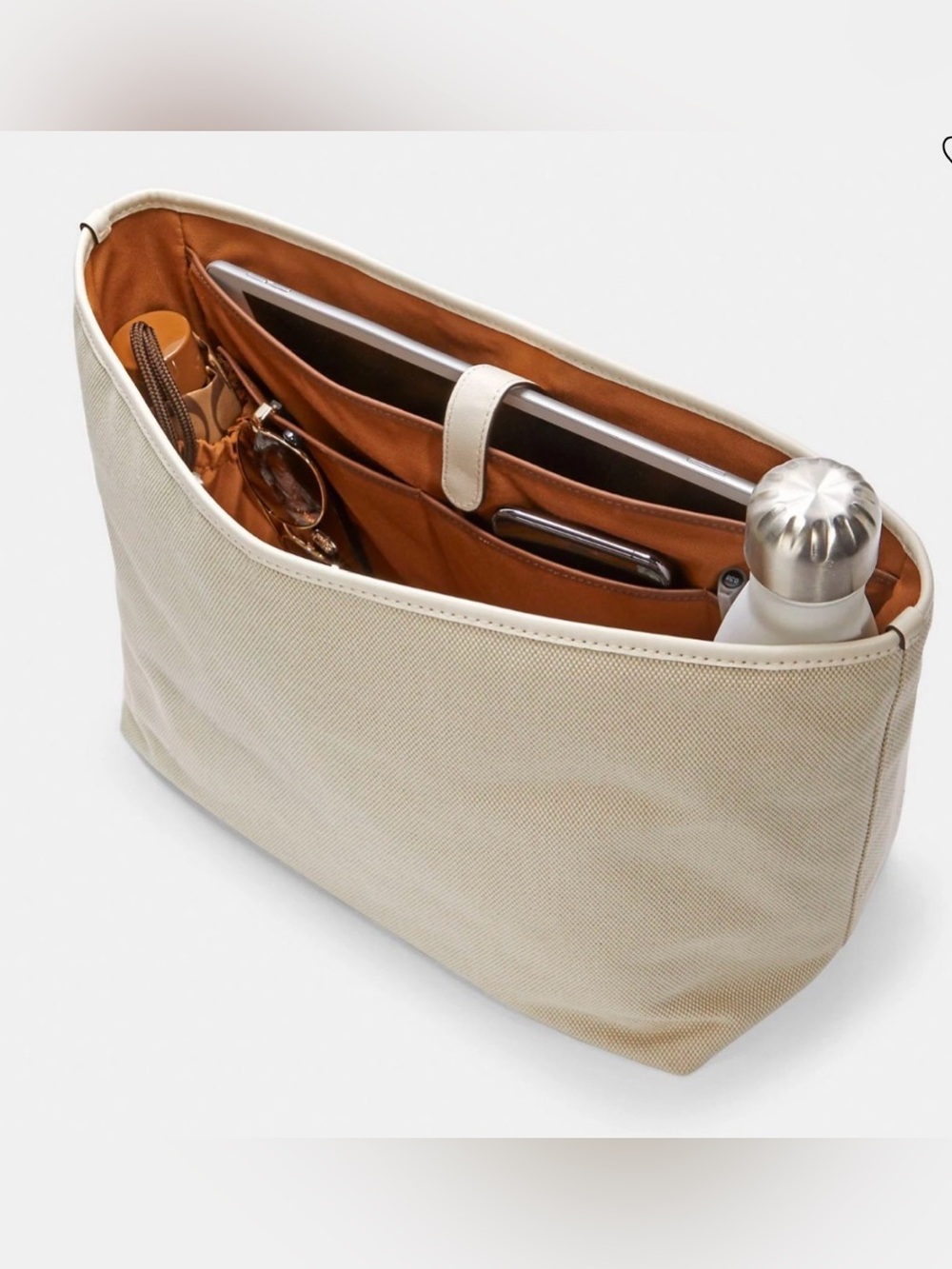Coach  Beige Canvas Toiletry Organizer with Tan Interior